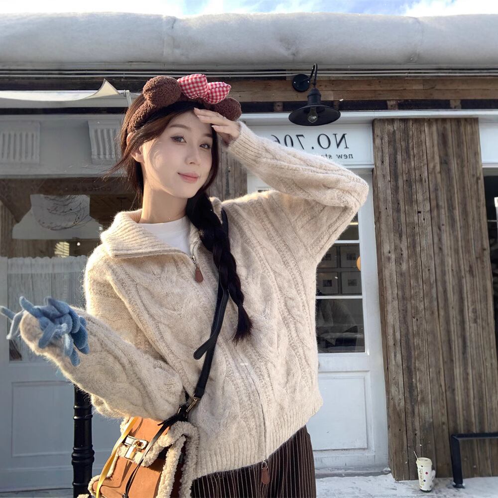 【outer】ファスナーニットカーデ　M27456