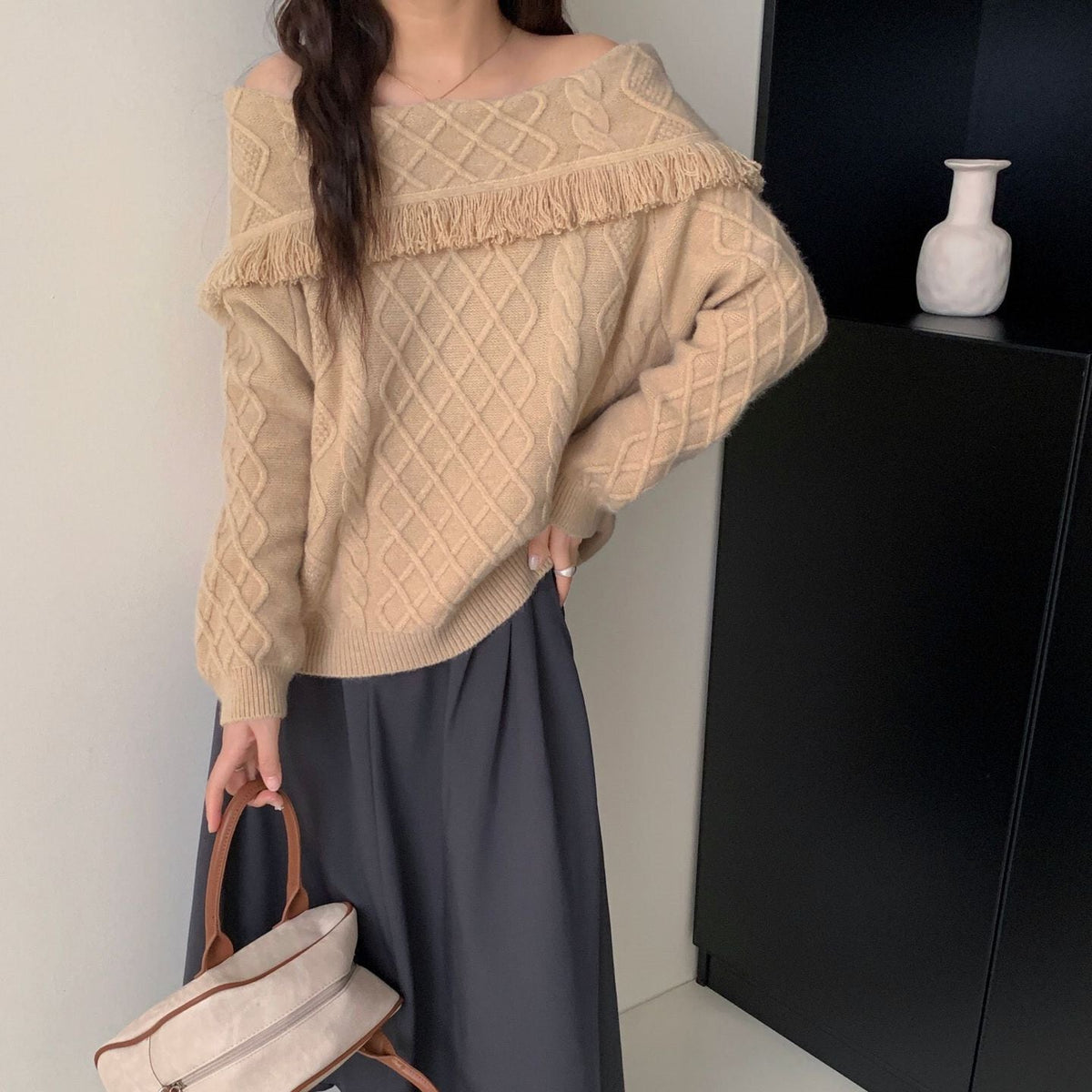 【tops】ボートネックニットセーター　M26280