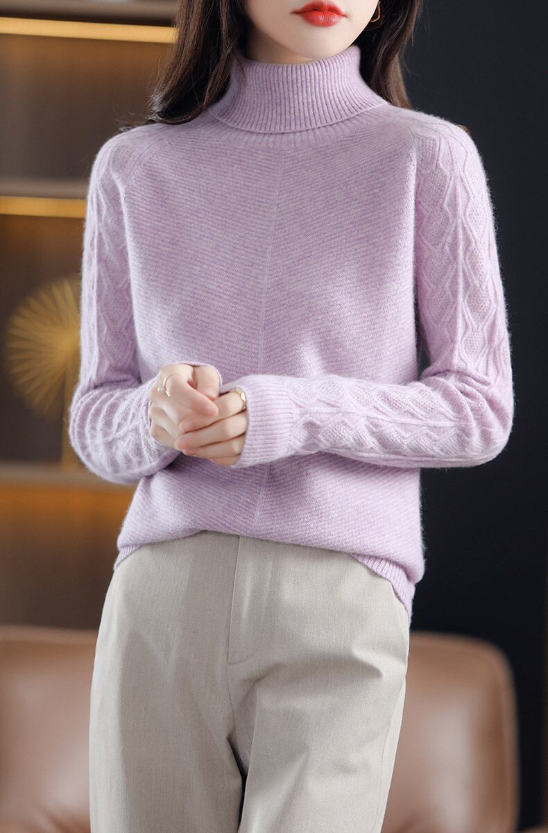 【tops】ハイネックニットプルオーバー　M19149