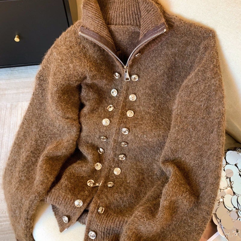 【outer】ファスナーニットカーデ　M29155