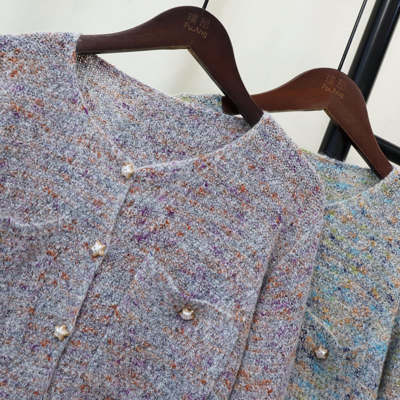 【outer】クルーネックニットカーデ　M25378