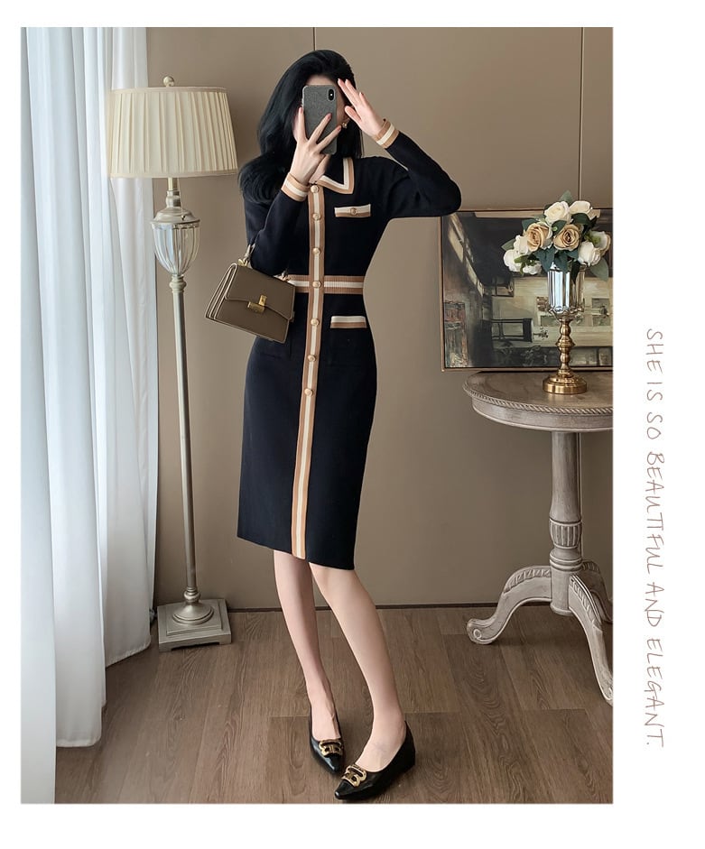 【dress】ニットワンピース　M25365