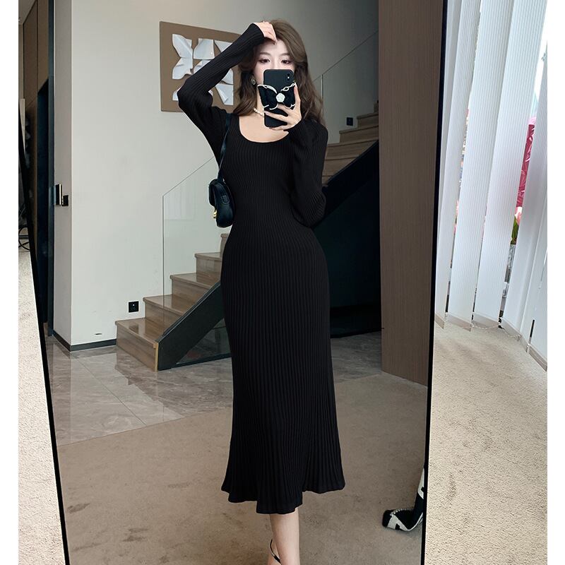 【dress】無地ニットワンピース　M18293