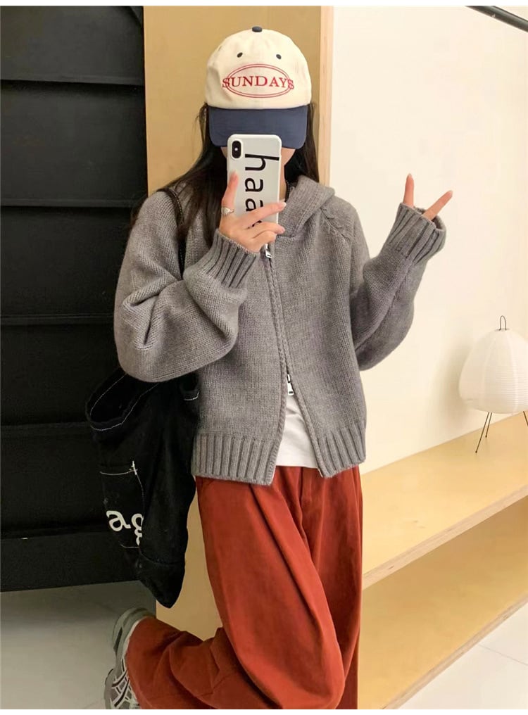【outer】ファスナーニットカーデ　M27244