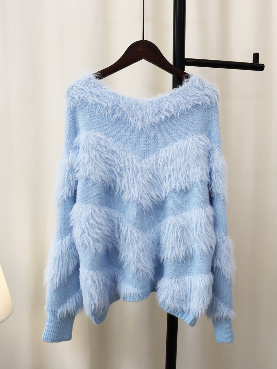 【tops】フェザーニットセーター　M18071