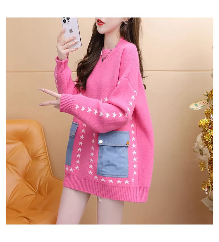 【tops】クルーネックニットセーター　M29196
