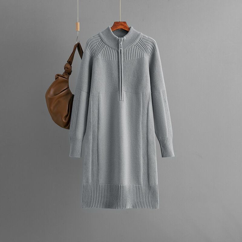 【dress】ファスナーニットワンピース　M28448