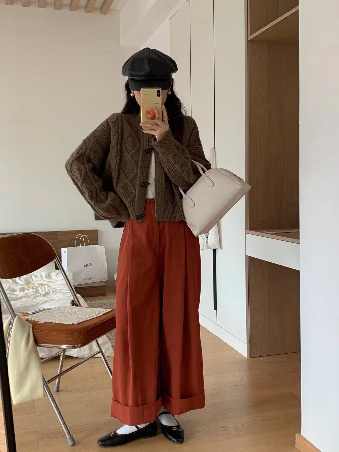 【outer】クルーネックニットカーデ　M19107