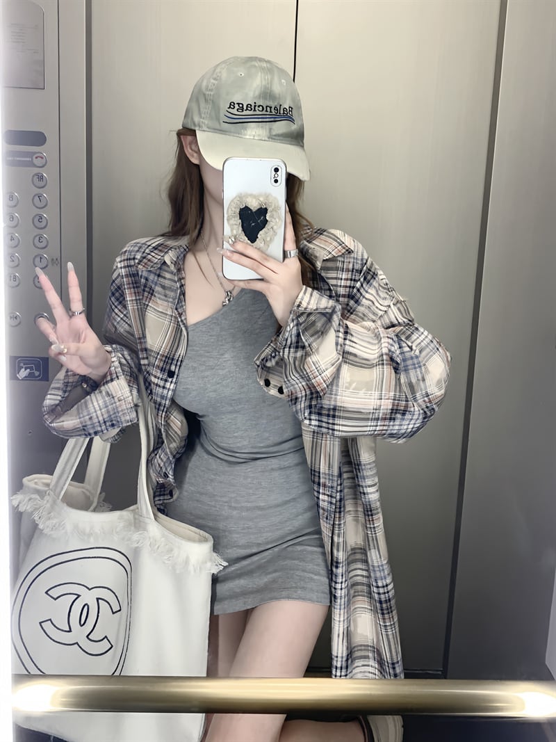 【set】シャツトップス×ワンピースセット　M25656