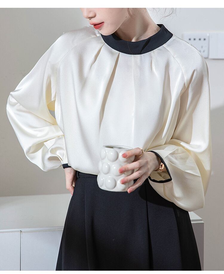 【tops】スタンドネックリボンブラウスG20316