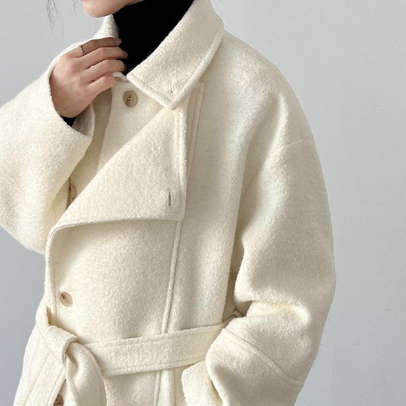 【outer】厚手防寒ウールコート Q7089
