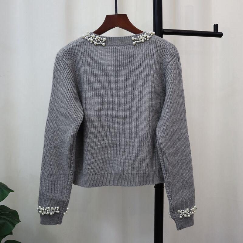 【outer】パールニットカーデ　M27592