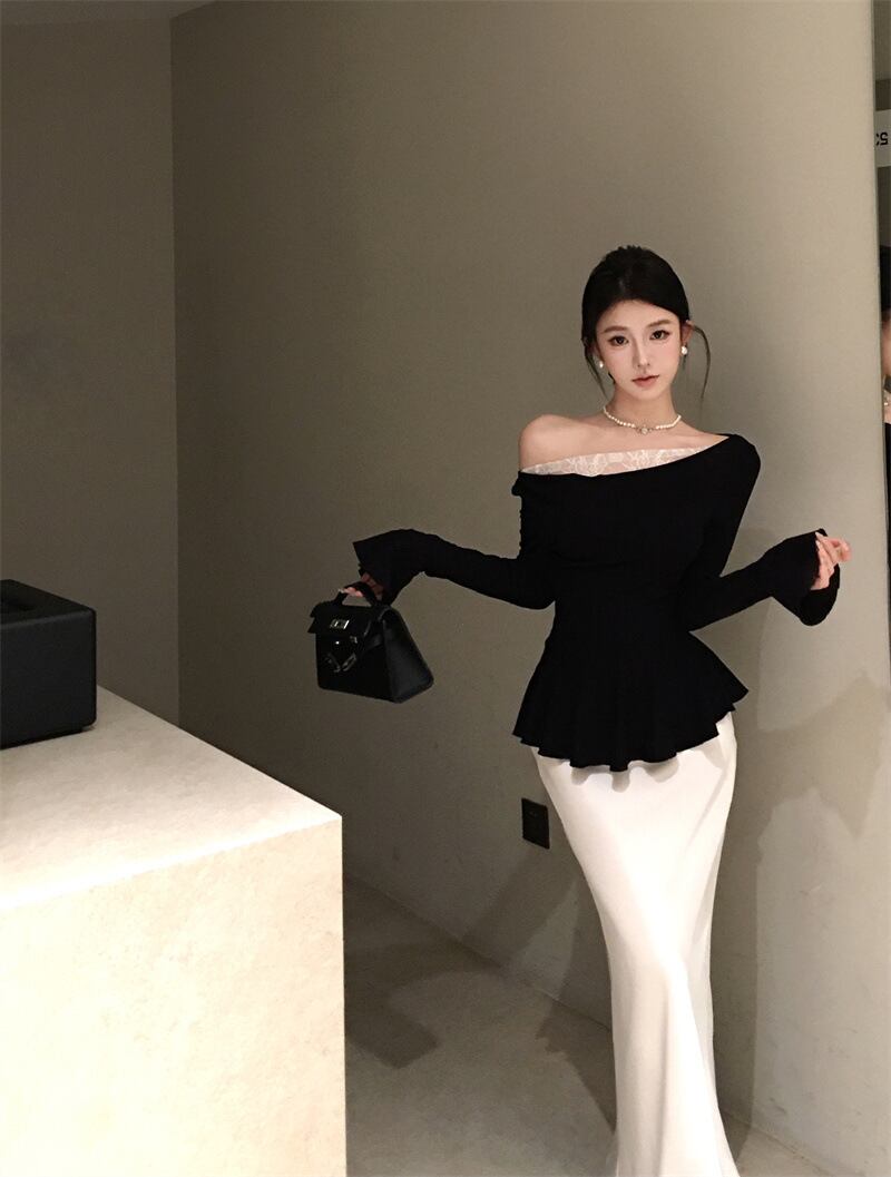 【tops】レースドッキングフリルトップス　M28869
