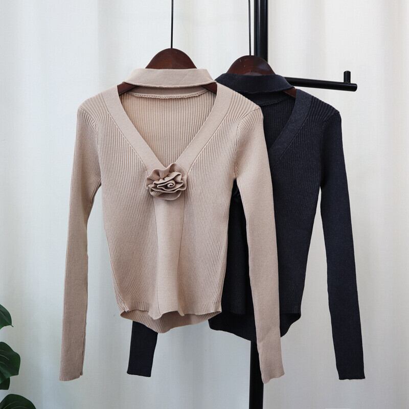 【tops】立体フラワーニットトップス　M28631