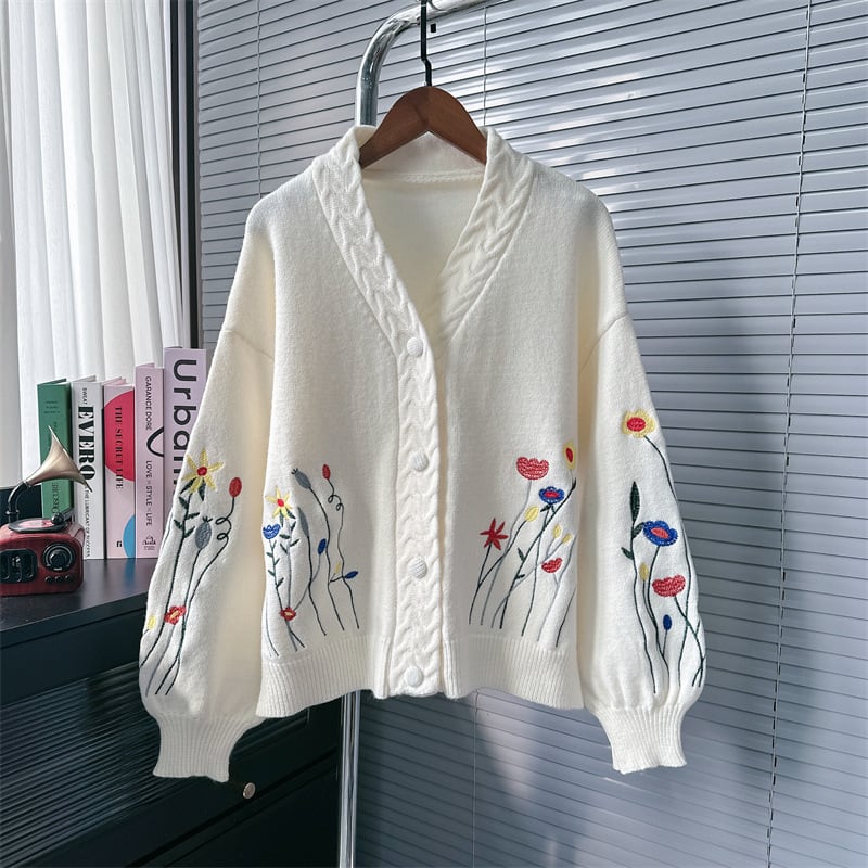 【outer】Vネックニットカーデ　M25724