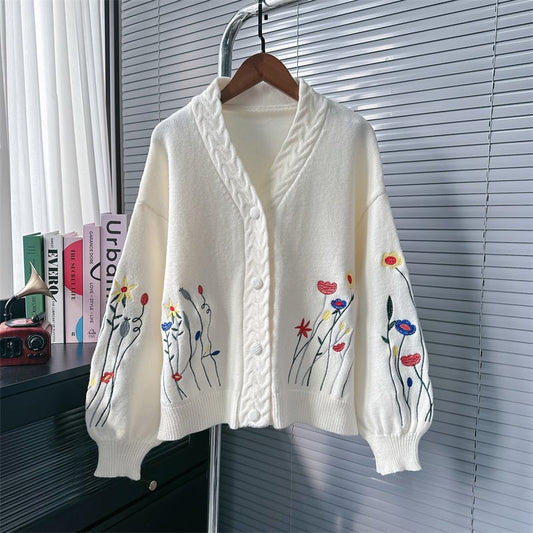 【outer】Vネックニットカーデ　M25724