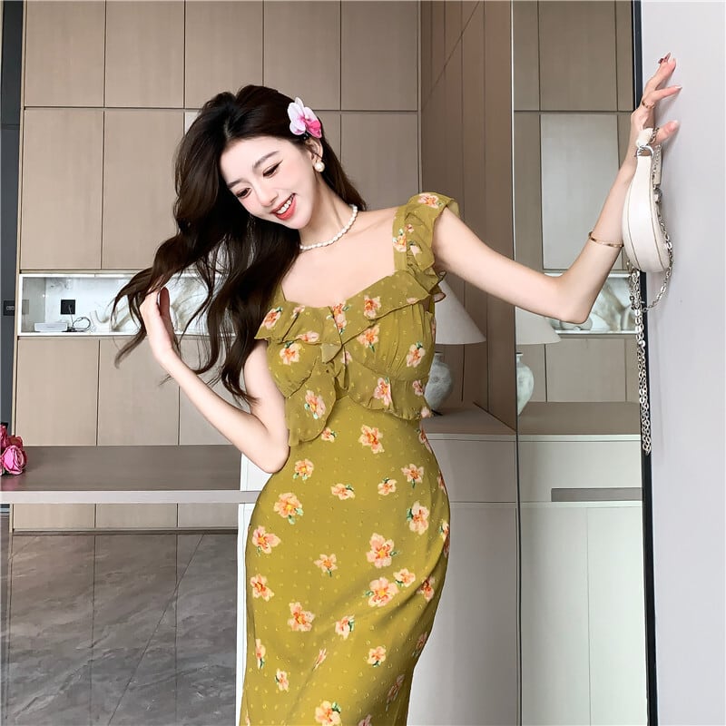 【dress】ノースリーブ花柄ワンピース G21261