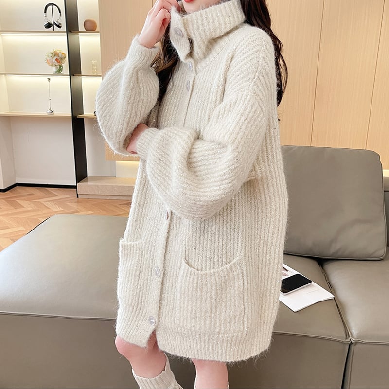 【outer】ロングニットカーディガン Q7191