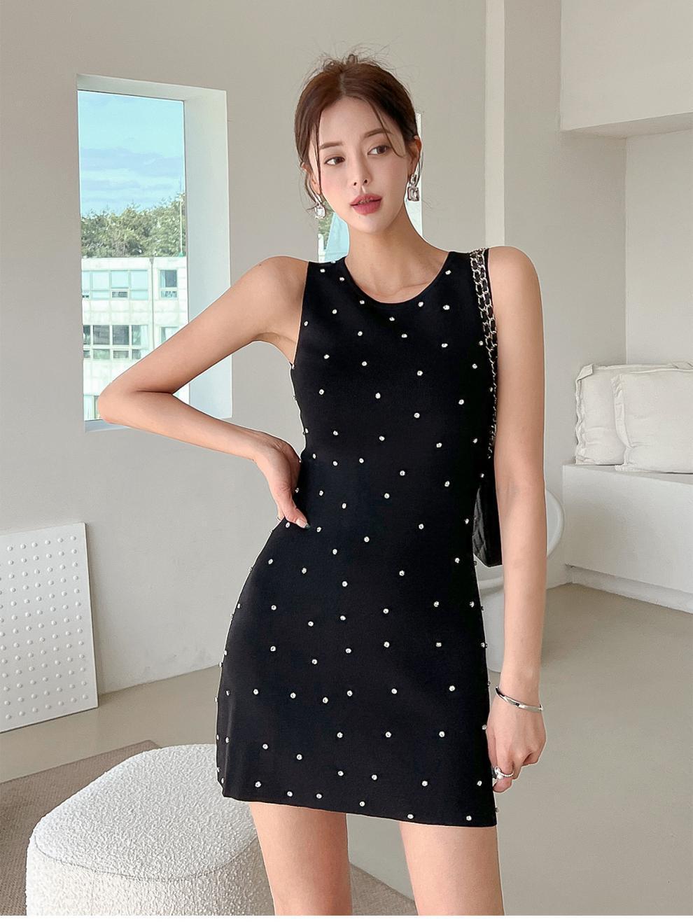 【dress】ノースリーブビジューワンピース　M25261