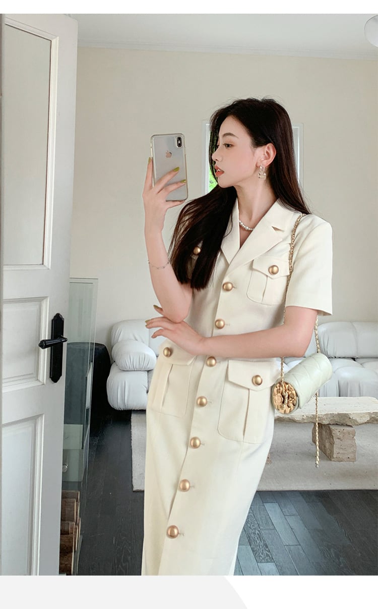 【dress】フラップポケットワンピース　M24071