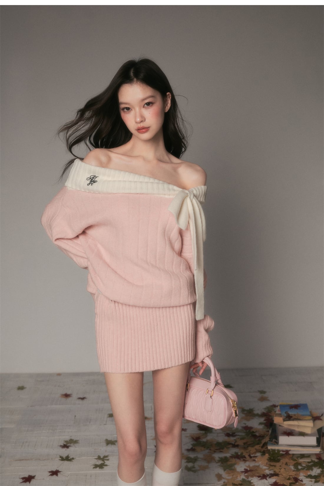 【dress】オフショルリボンミニワンピース　N3482