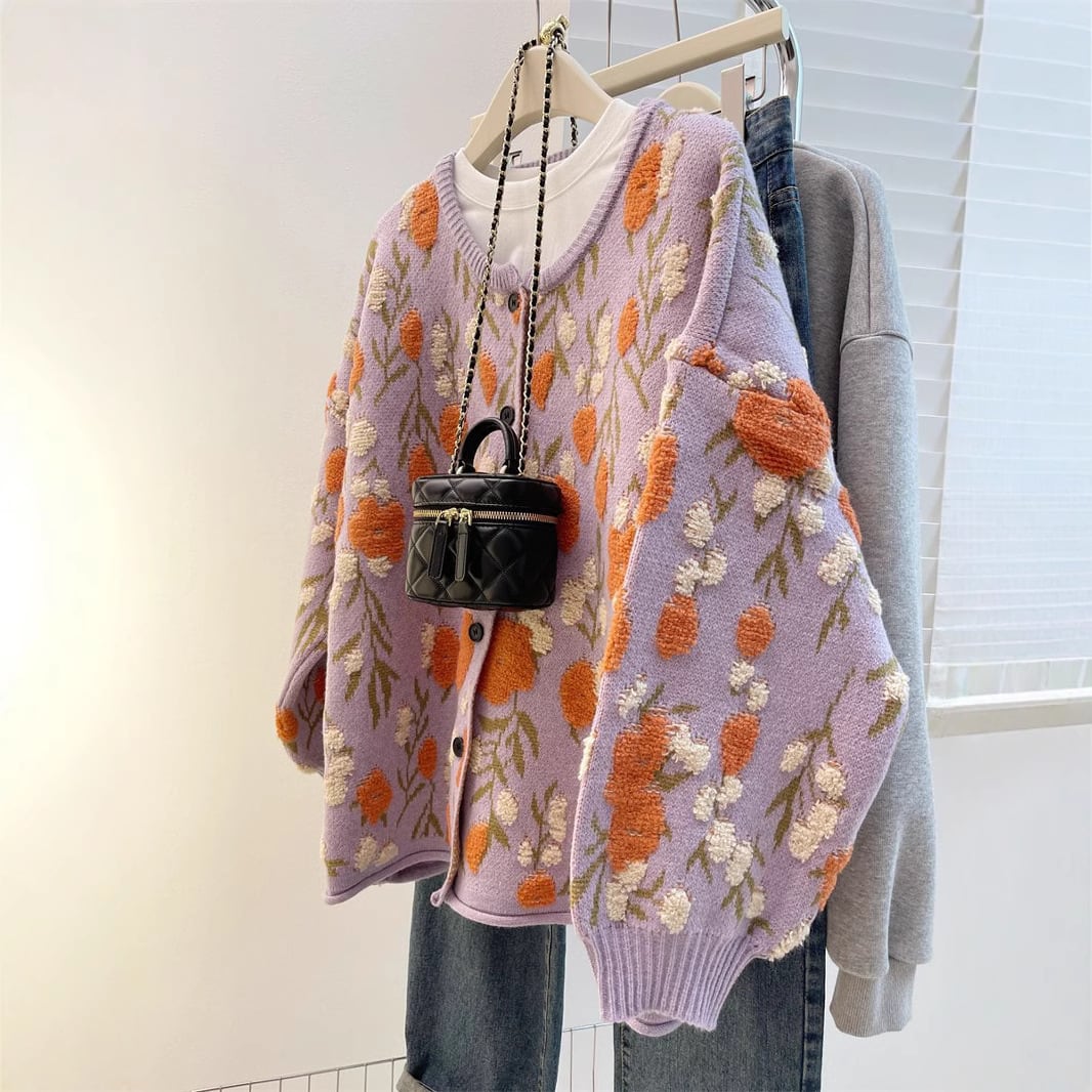 【outer】ジャカードニットカーデ　M28933