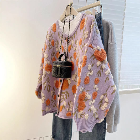【outer】ジャカードニットカーデ　M28933