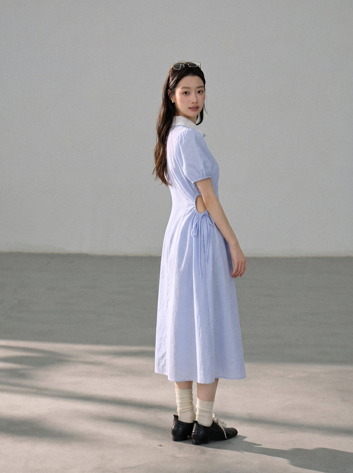 【dress】ウエストカットロングワンピース Q8803