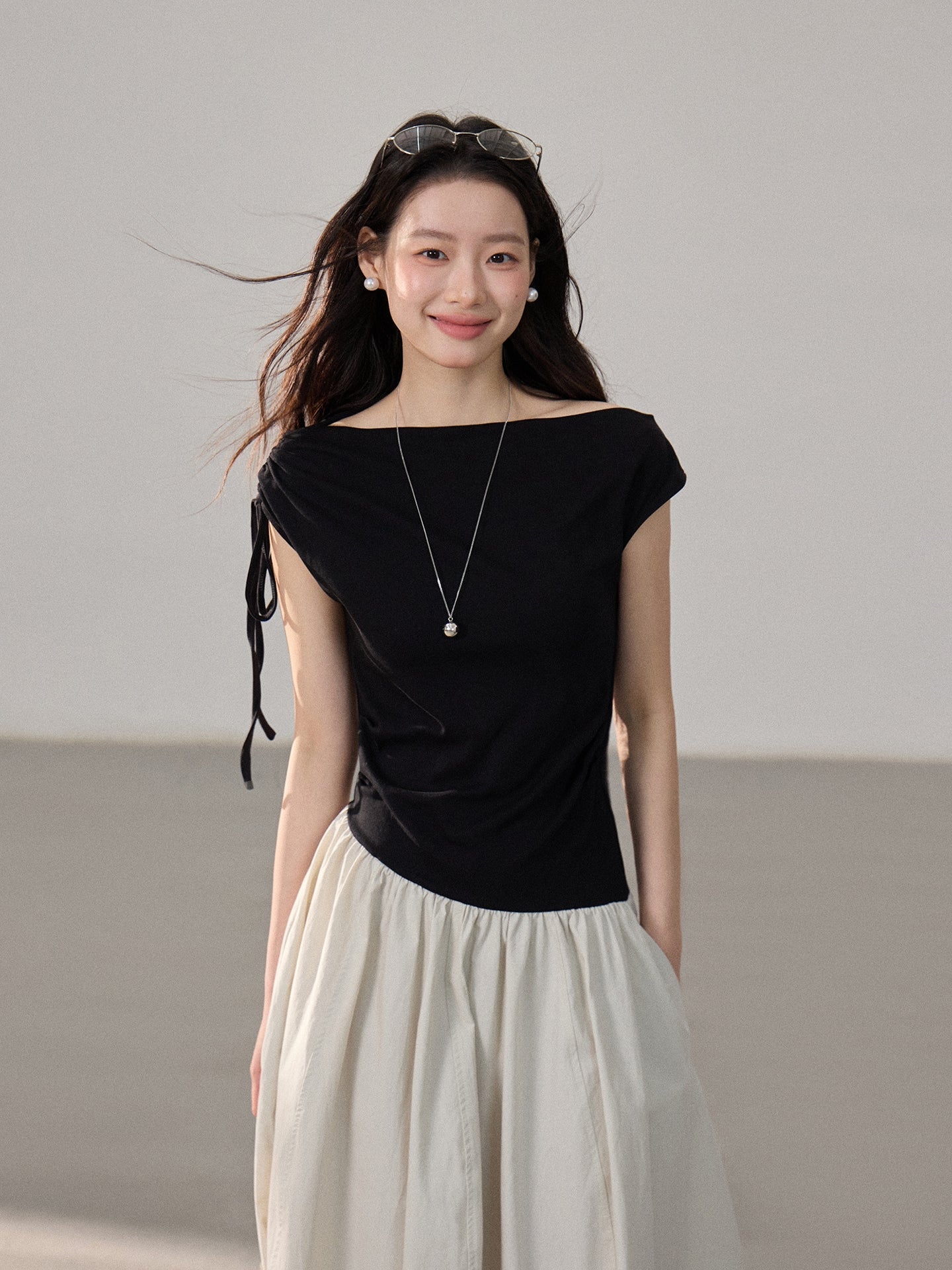 【dress】ドッキングロングワンピース Q8805