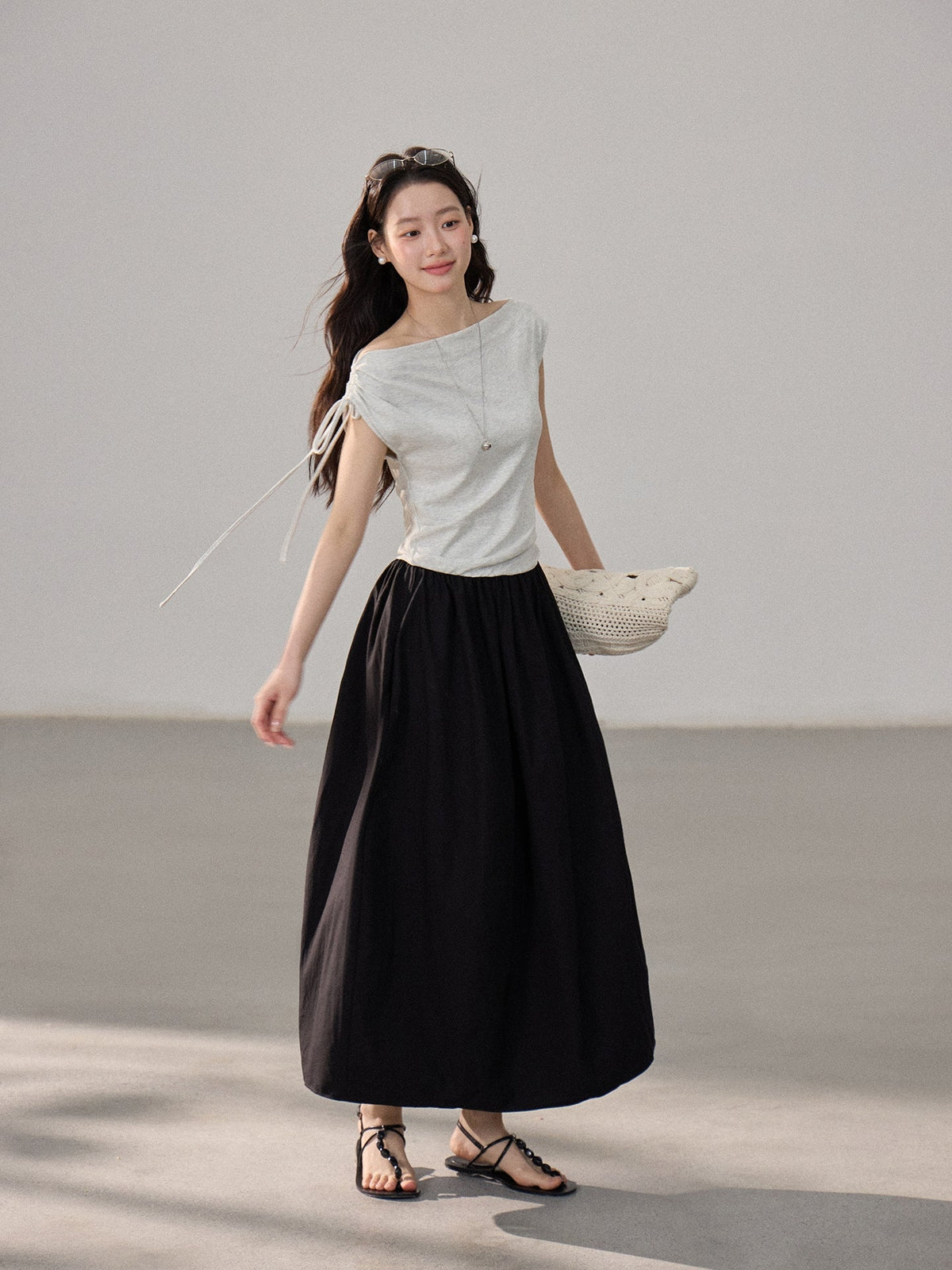 【dress】ドッキングロングワンピース Q8805