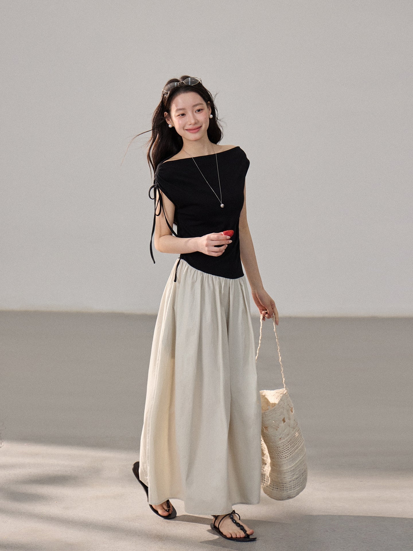 【dress】ドッキングロングワンピース Q8805
