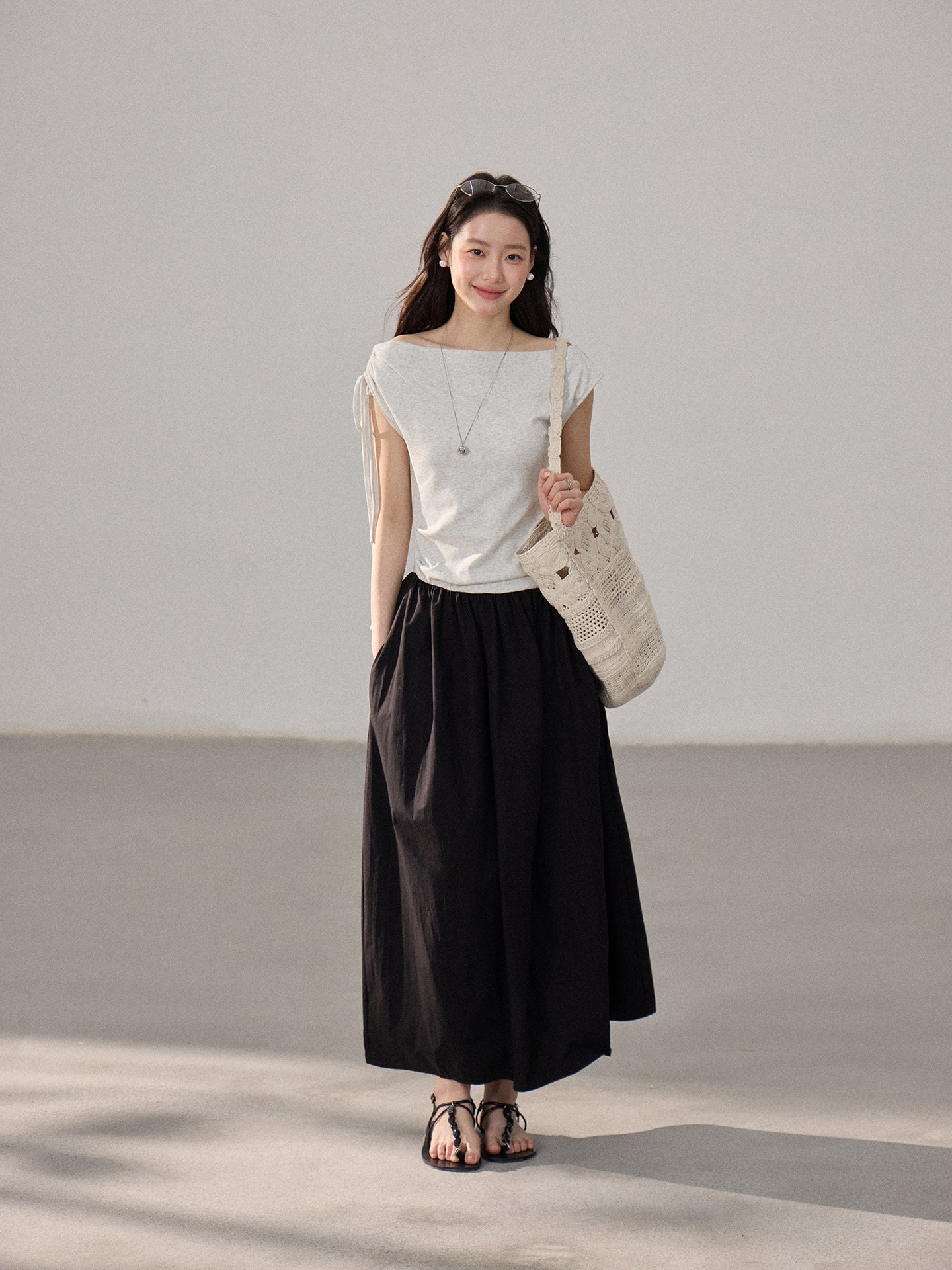 【dress】ドッキングロングワンピース Q8805