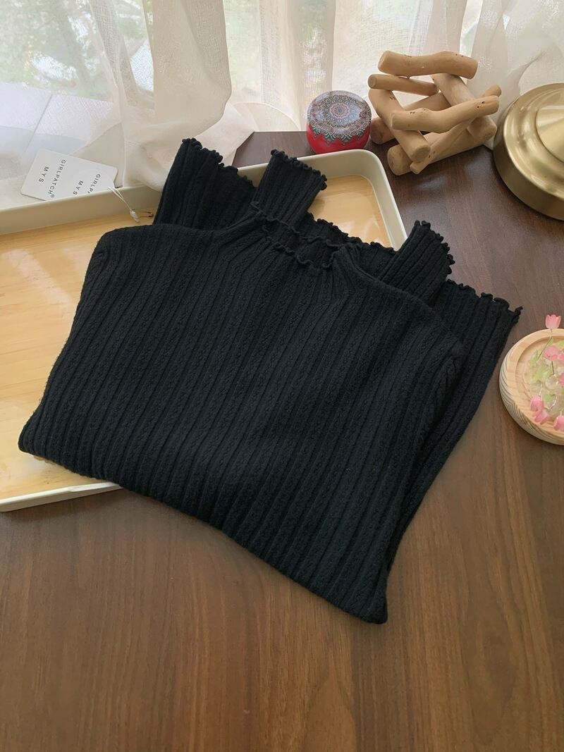 【tops】フリルニットトップス　M26833