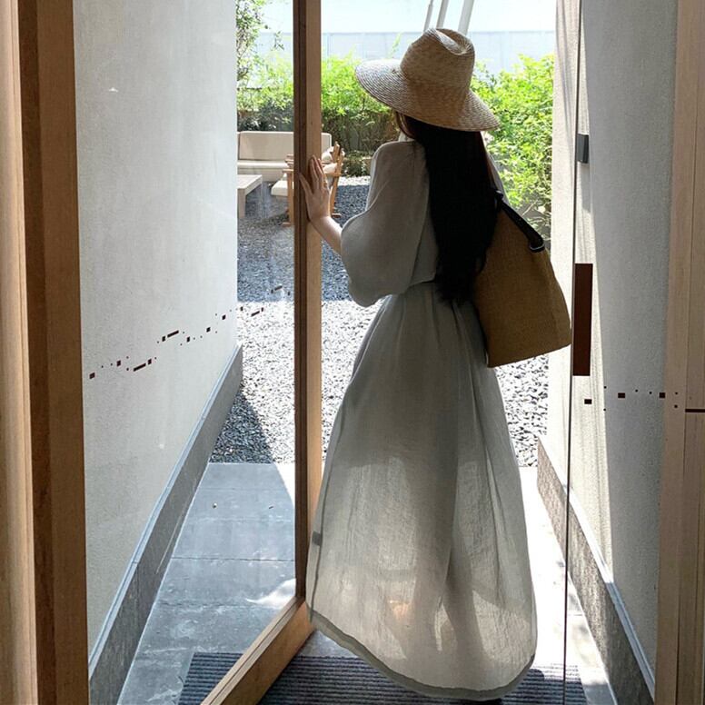 【dress】カジュアルワンピースベルト付き　M29639