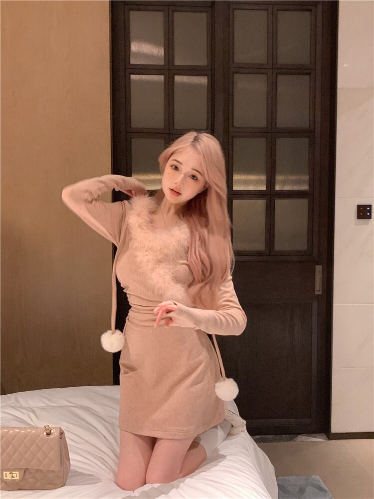 【dress】ファーニットワンピース　M28195