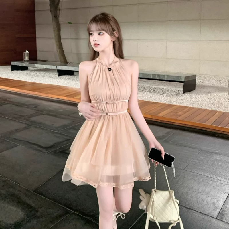 【dress】バックリボンチュールミニワンピース　M31380