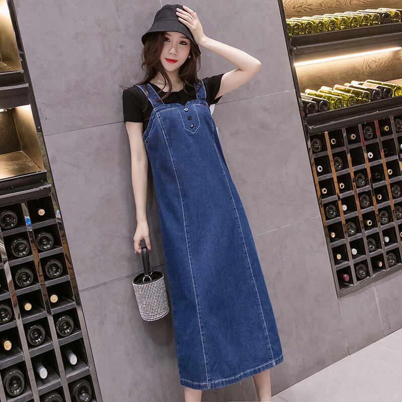 【dress】カジュアル気質満点レディース プラスサイズデニムサロペットワンピース G0164