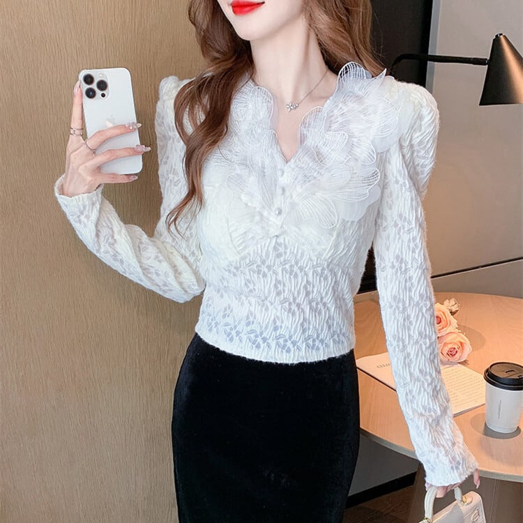 【tops】Vネックトップス　M27416