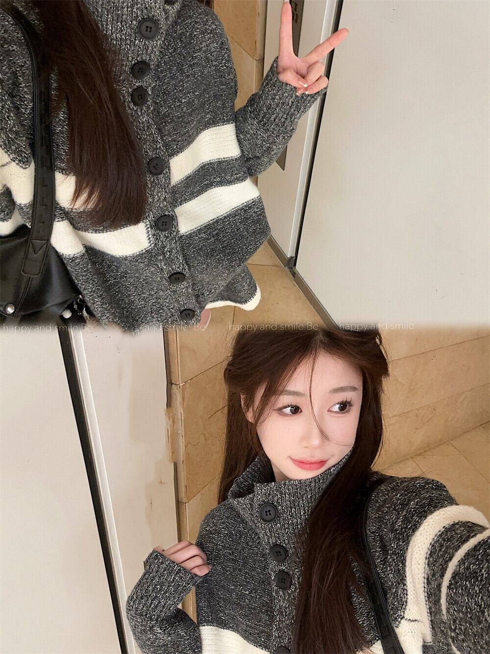 【set】ニットカーデ×ショートパンツセット　M28479