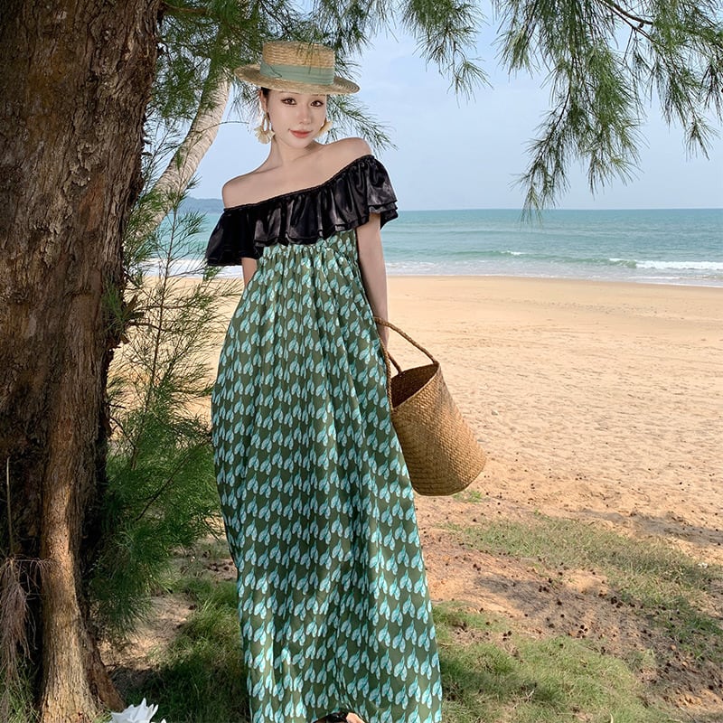 【dress】フリル切り替えワンピース　M25295