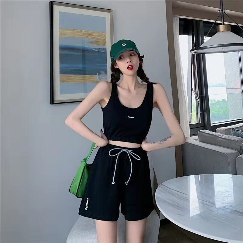 【set】タンクトップ+ショートパンツ2点セットF7338