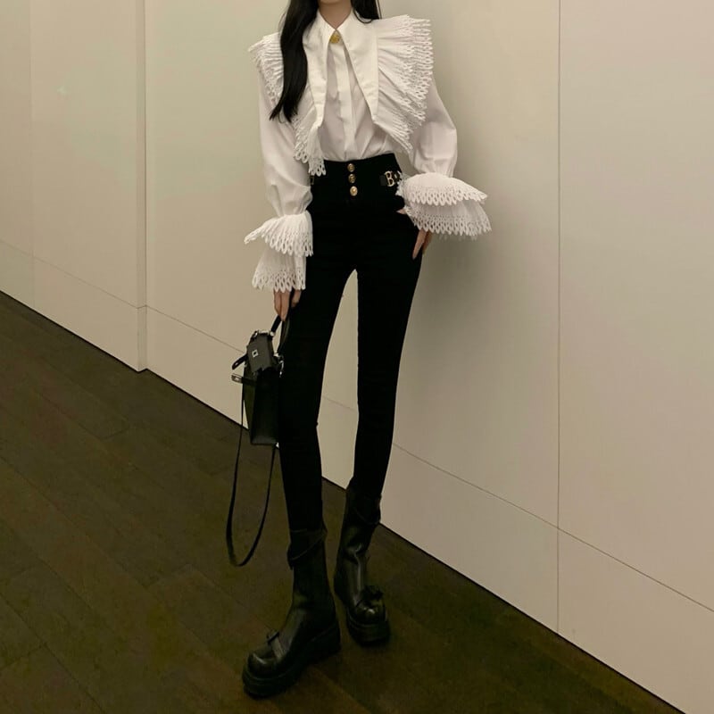 【tops】フレアスリーブ ギャザーブラウスG19955