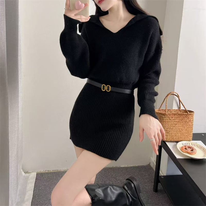 【dress】ニットミニワンピース Q7161