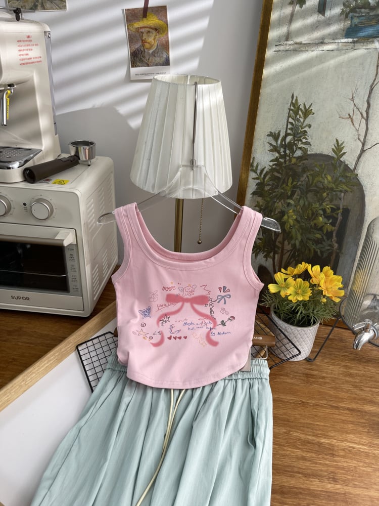 【tops】プリントキャミソール　M24119