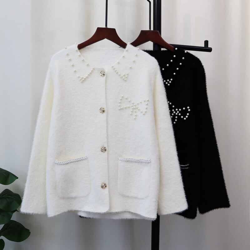 【outer】パールニットカーデ　M27585