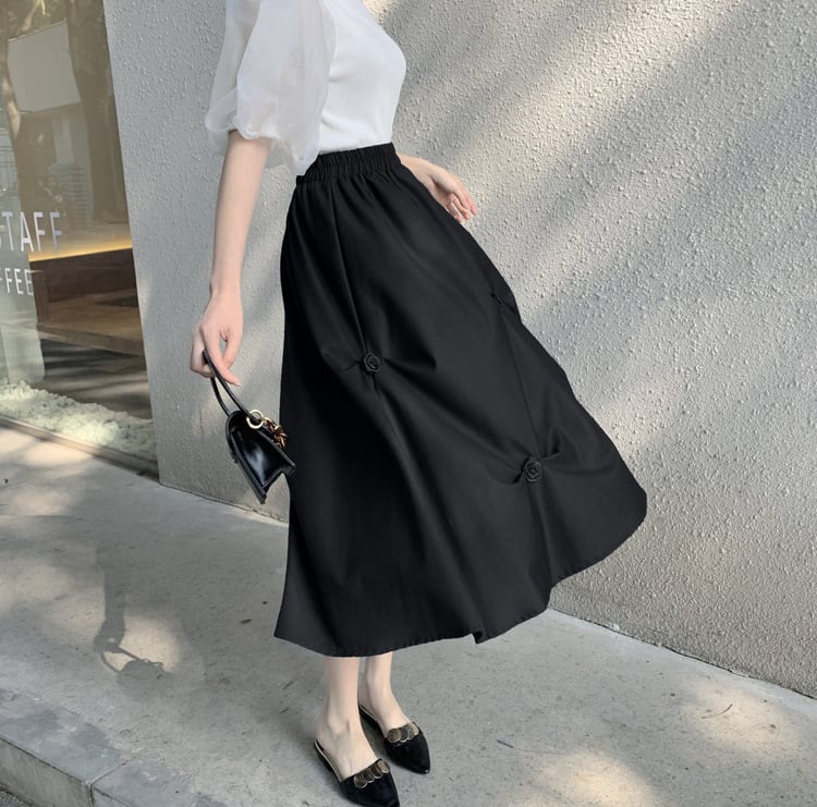 【bottoms】不規則ギャザースカートG20980