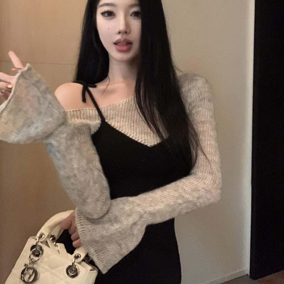 【dress】切り替えニットワンピース　M28362
