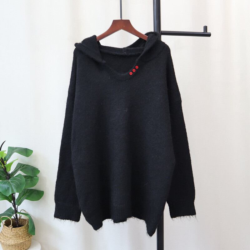 【tops】フード付きニットセーター　M28593