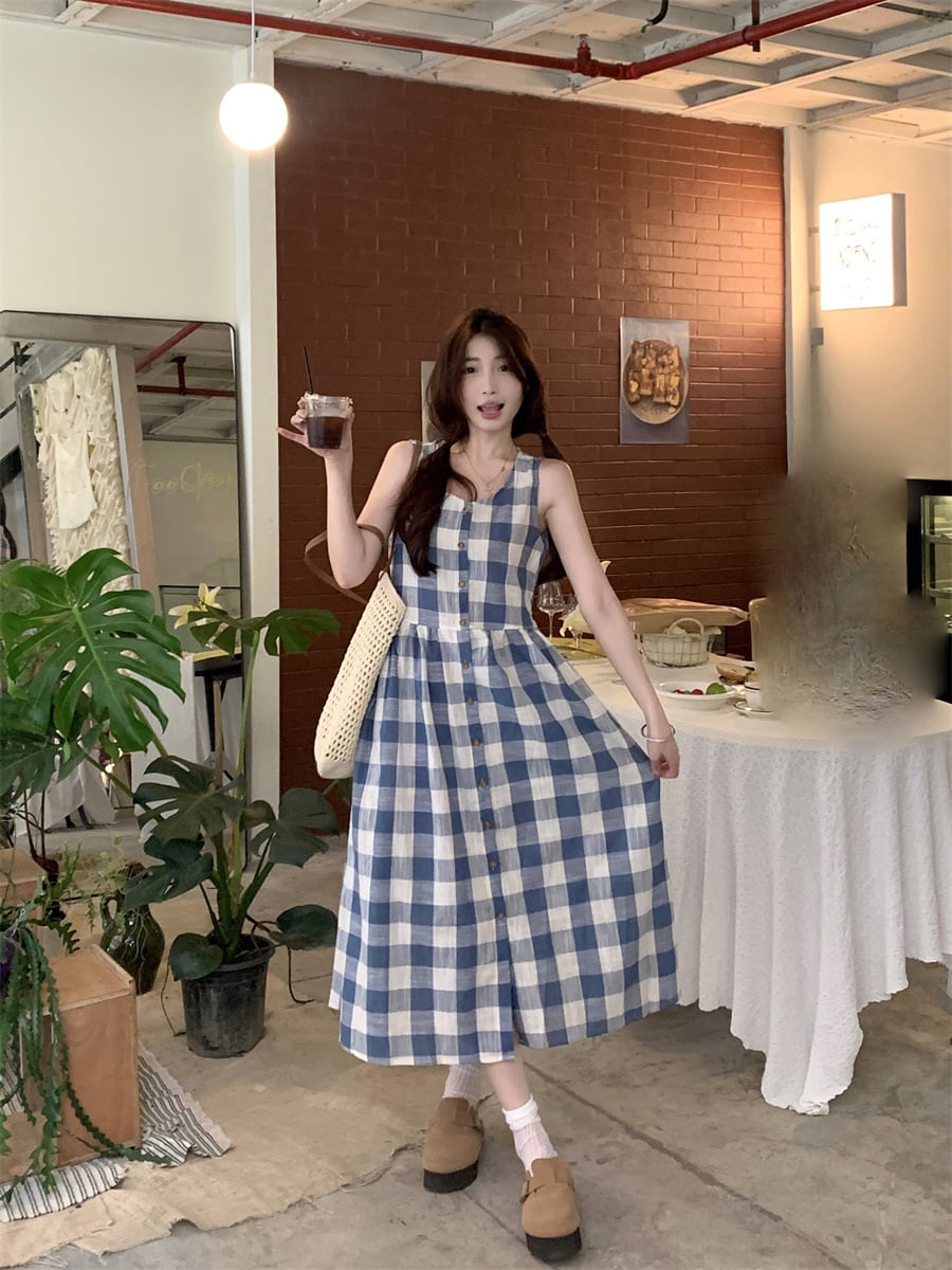 【dress】チェック柄ワンピース　M25144