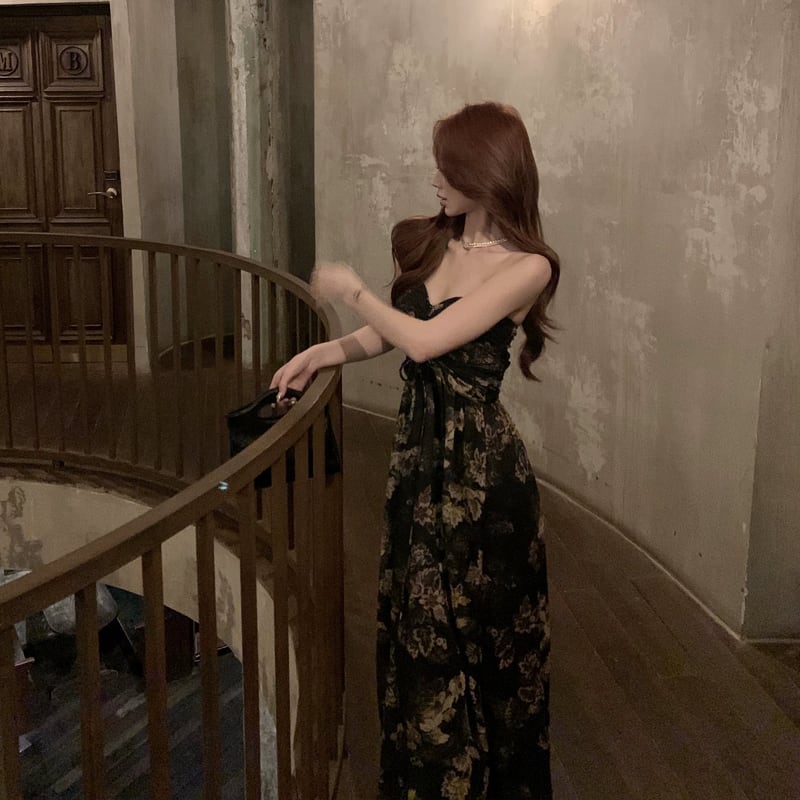 【dress】ロングチューブワンピース Q8505